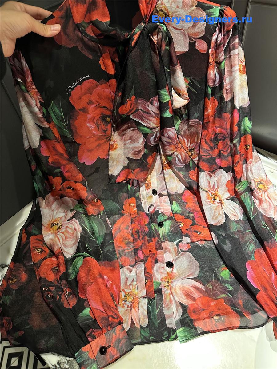 Dolce & Gabbana Floral Silk Blouse