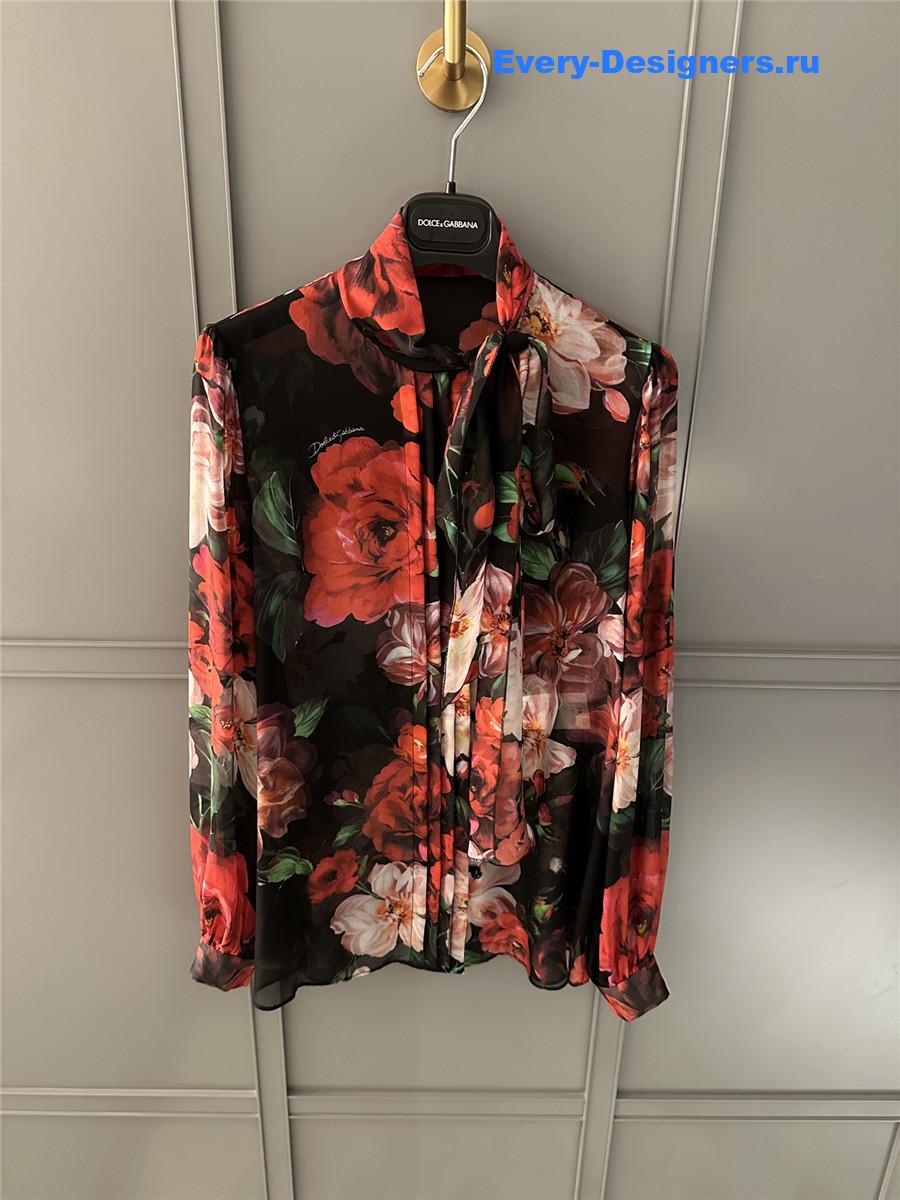 Dolce & Gabbana Floral Silk Blouse