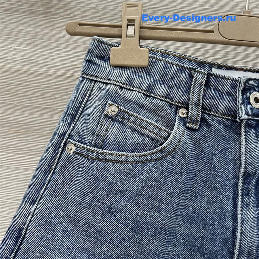 L0ew* washed blue denim shorts