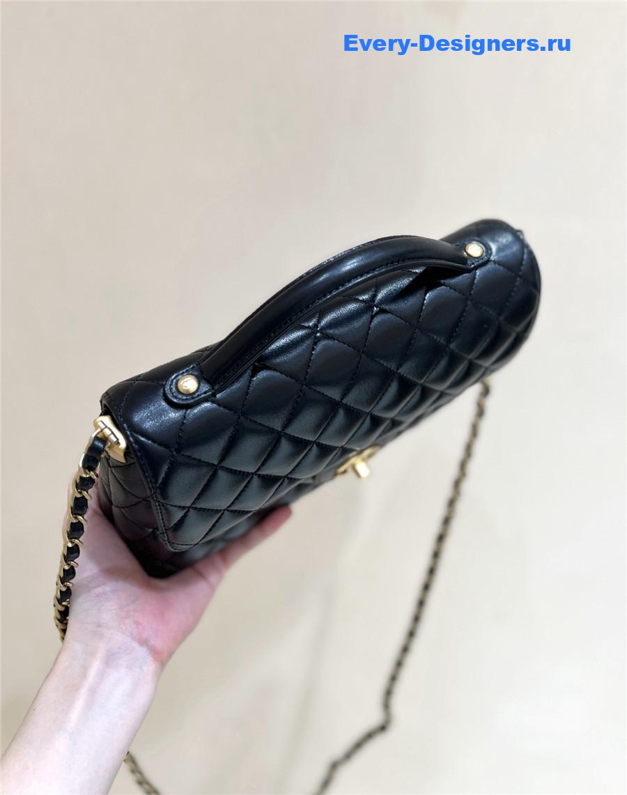 Ch**el black lambskin box bag