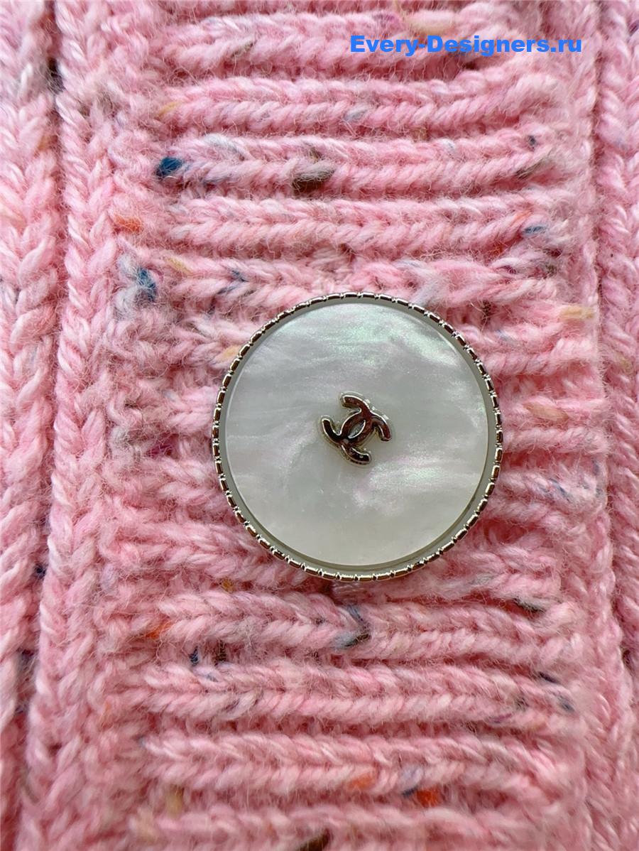 Ch**el pink bow knit cardigan