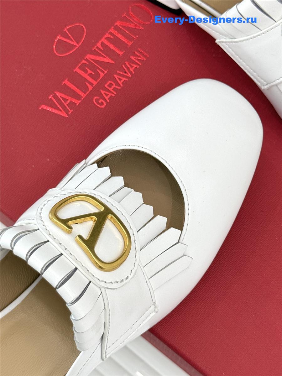 Va1e*ntin0 white vlogo mules