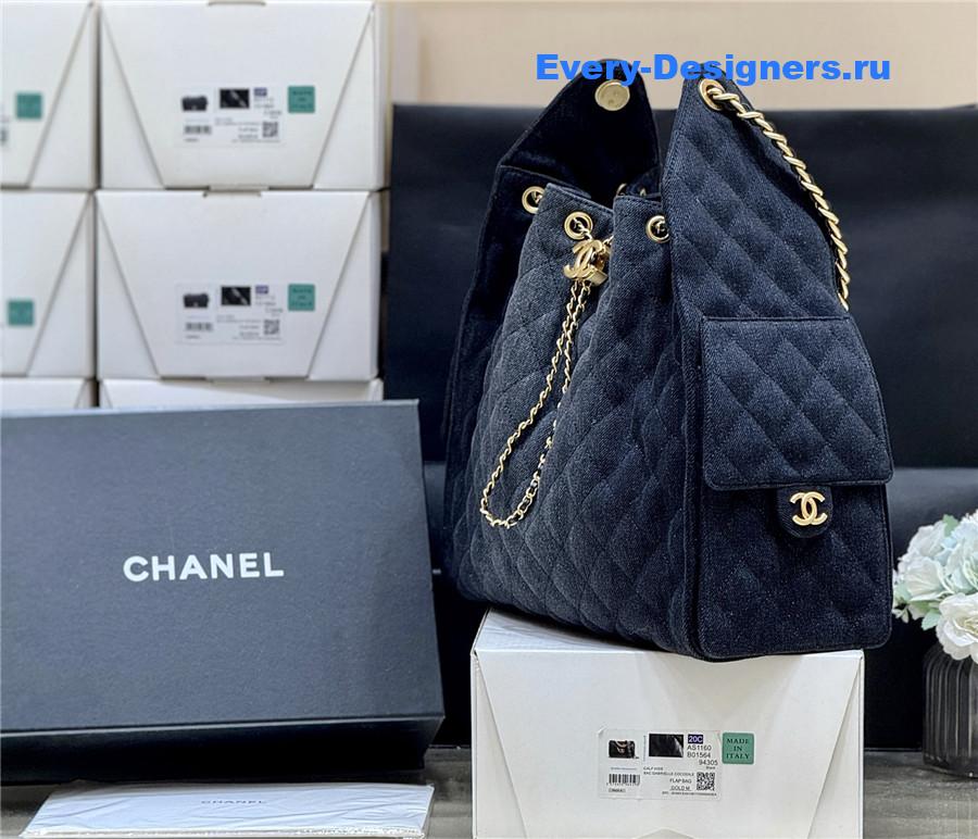 Ch**el dark blue denim handbag