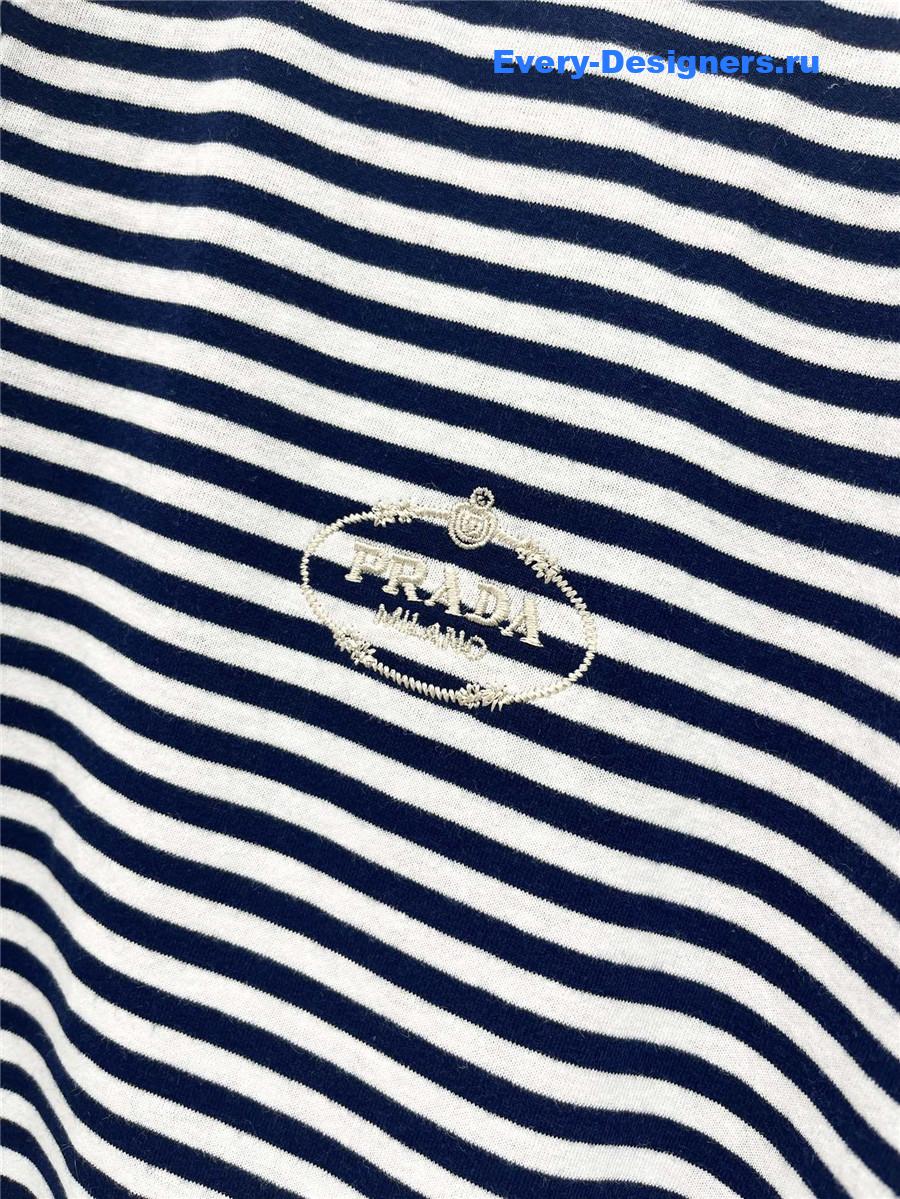 Pra*a blue striped polo shirt