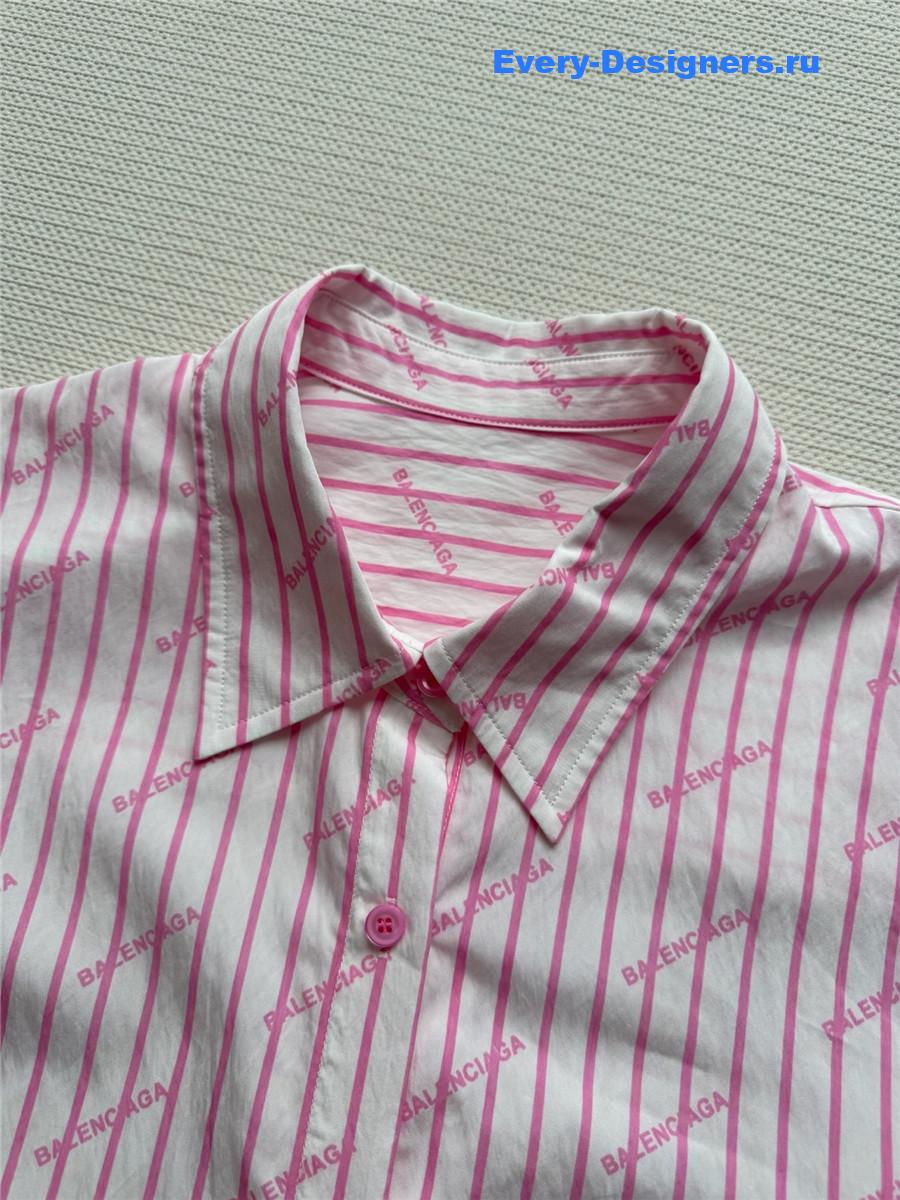 Ba1en*iaga pink white shirt