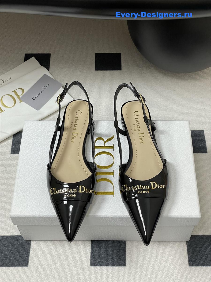 D10r black slingback flats