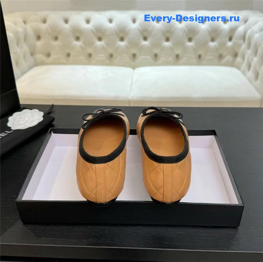 Ch**el beige cc logo ballet flats