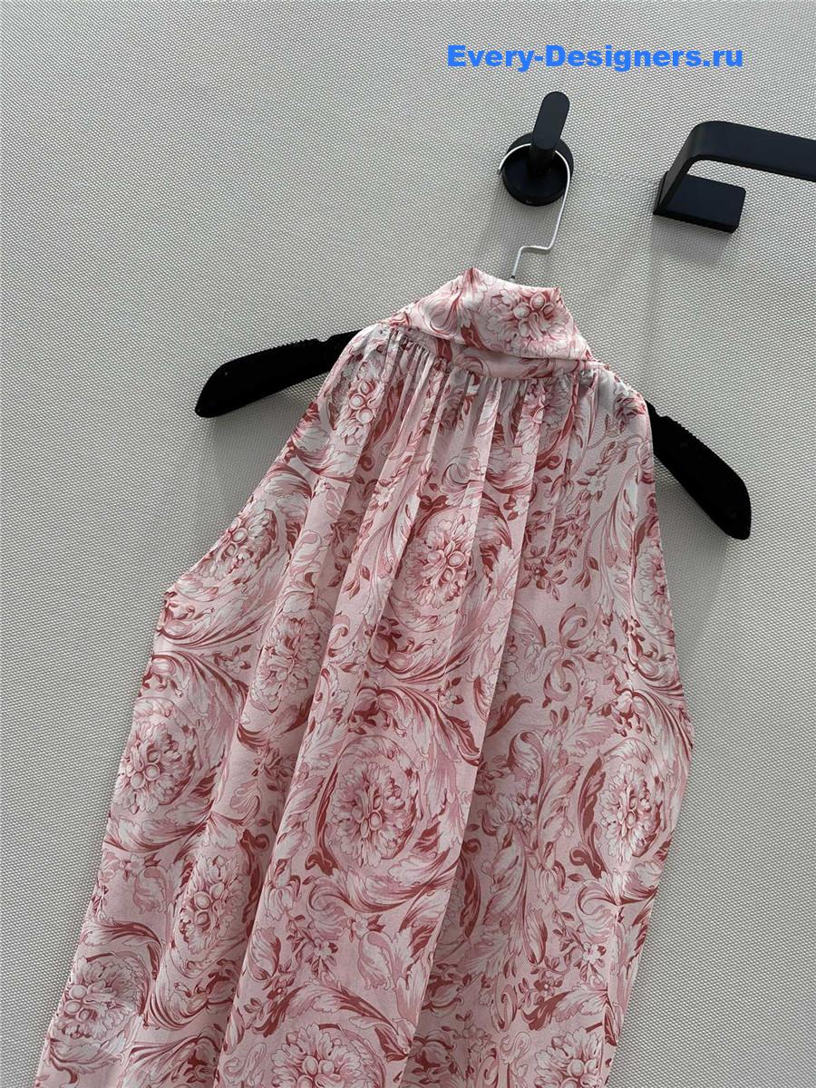 Va1e*ntin0 pink leopard silk top
