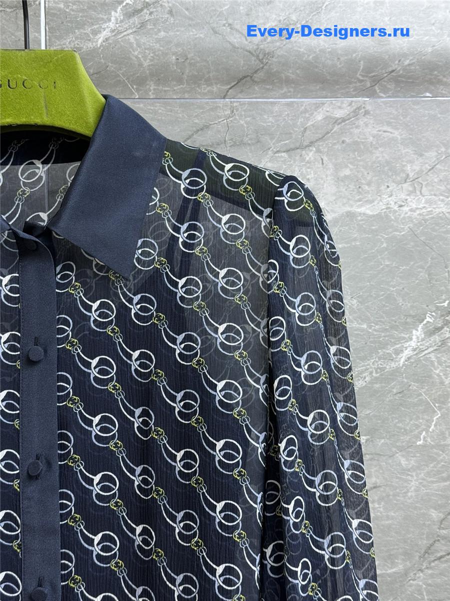 Gvc*1 black printed silk shirt