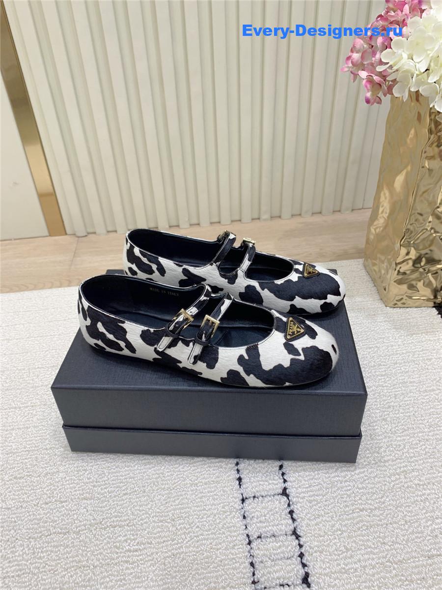 Pra*a printed leather ballerinas