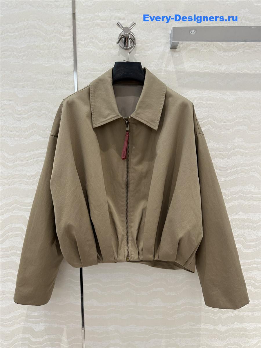 L0ew* brown cotton-silk twill blouson