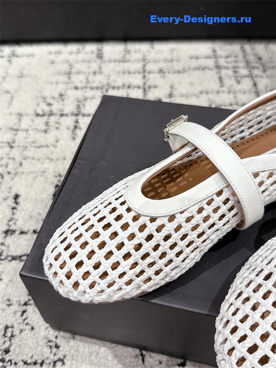 Alaïa White Mesh Ballet Flats