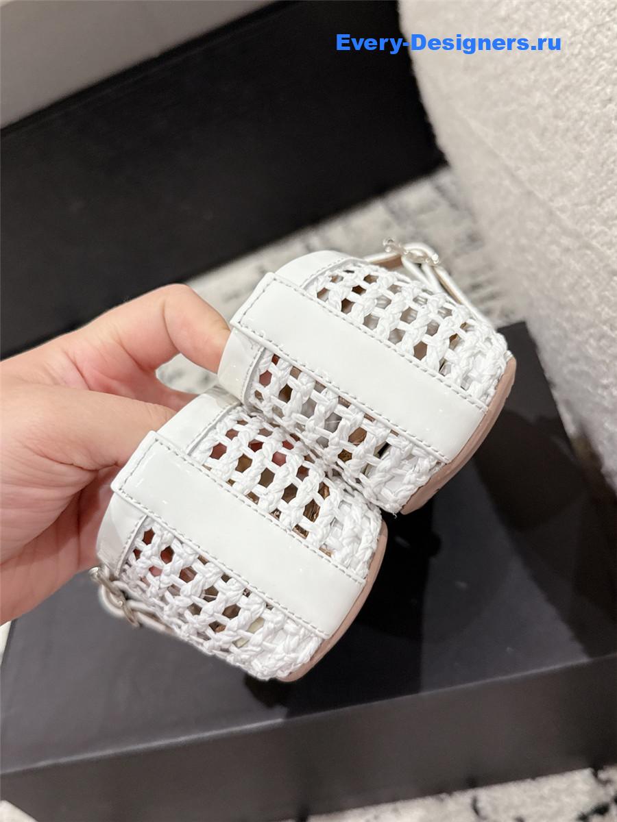 Alaïa White Mesh Ballet Flats