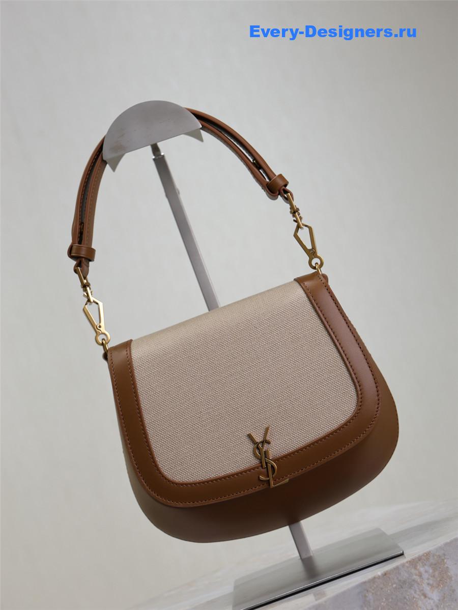 Sa1nt Lau*nt voltaireleather canvas shoulder bag