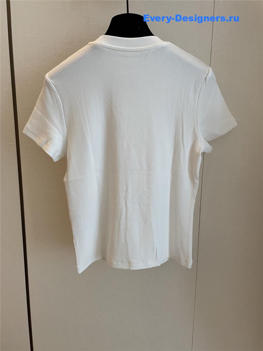 Miu Miu White Embroidered T-shirt