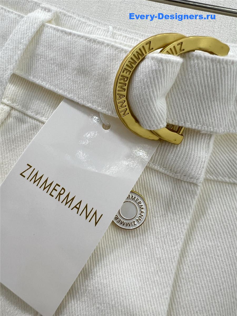 Zimm White Denim Button Skirt