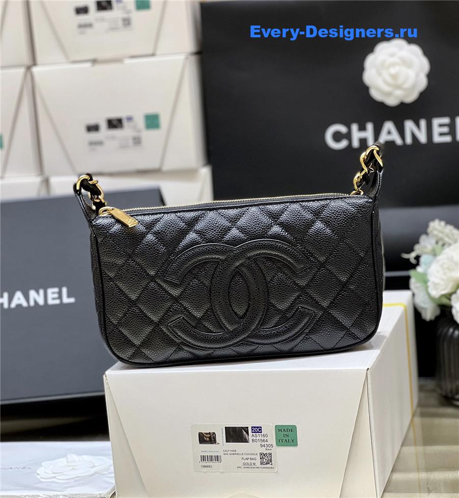 Ch**el timeless black caviar pochette