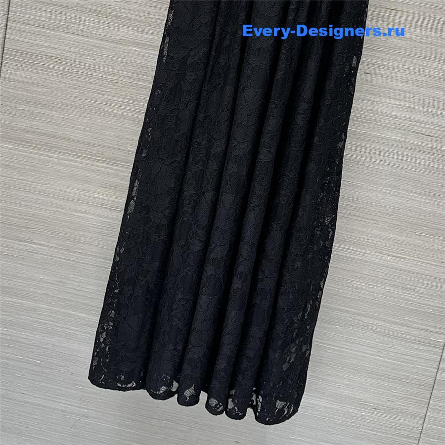 Ch**el black knitted lace dress