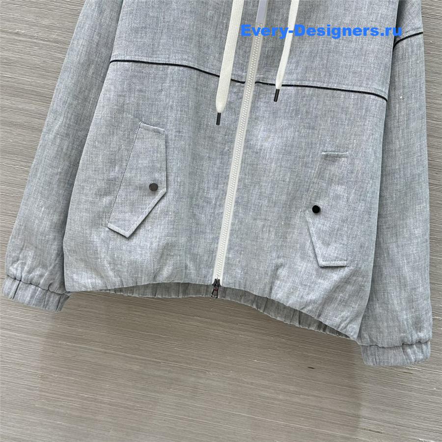 BC Grey Gold Linen Hooded Jacket