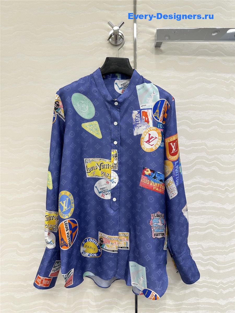 l0vis Vvtt0n mahina silk shirt blue