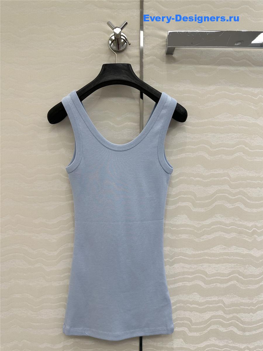 Pra*a light blue ribbed-knit tank top