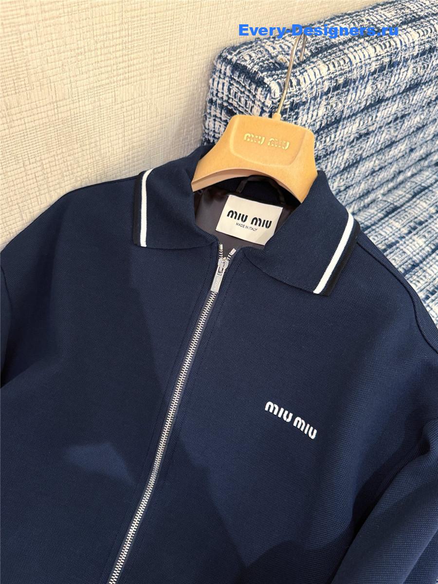 Miu Miu Navy Technical Blouson Jacket