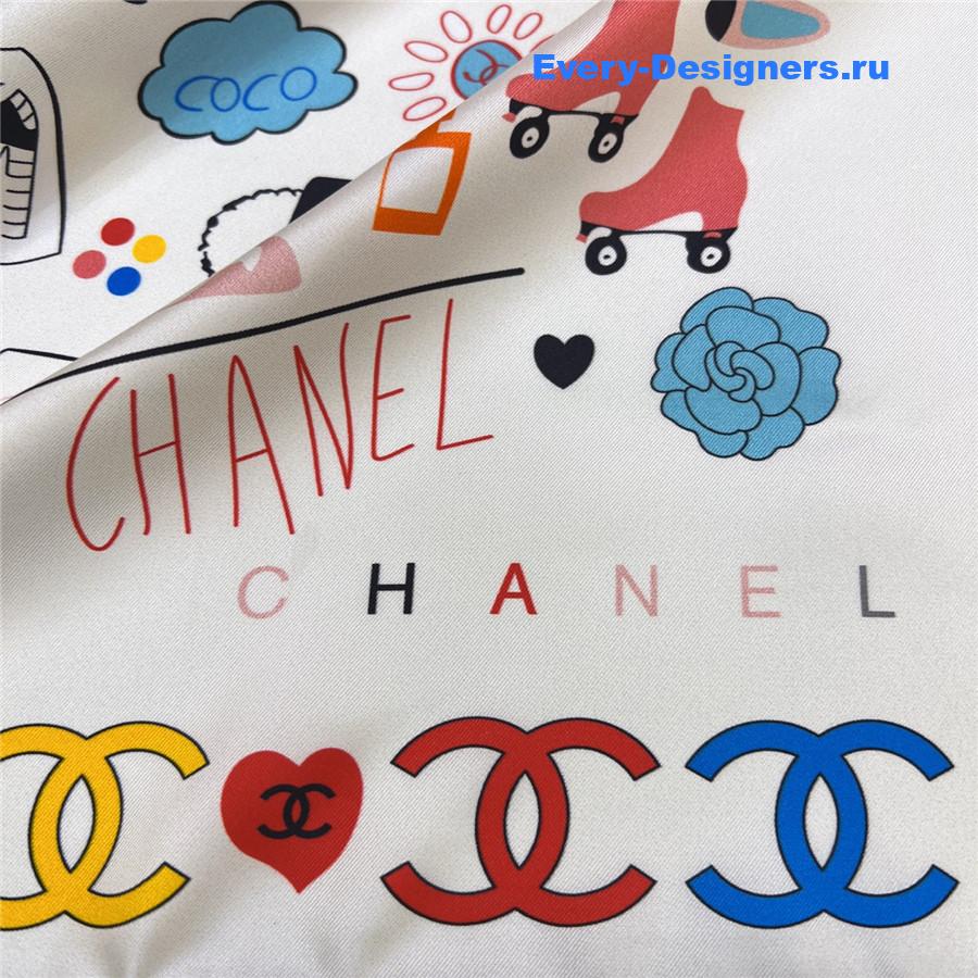 Ch**el colorful cc silk scarf
