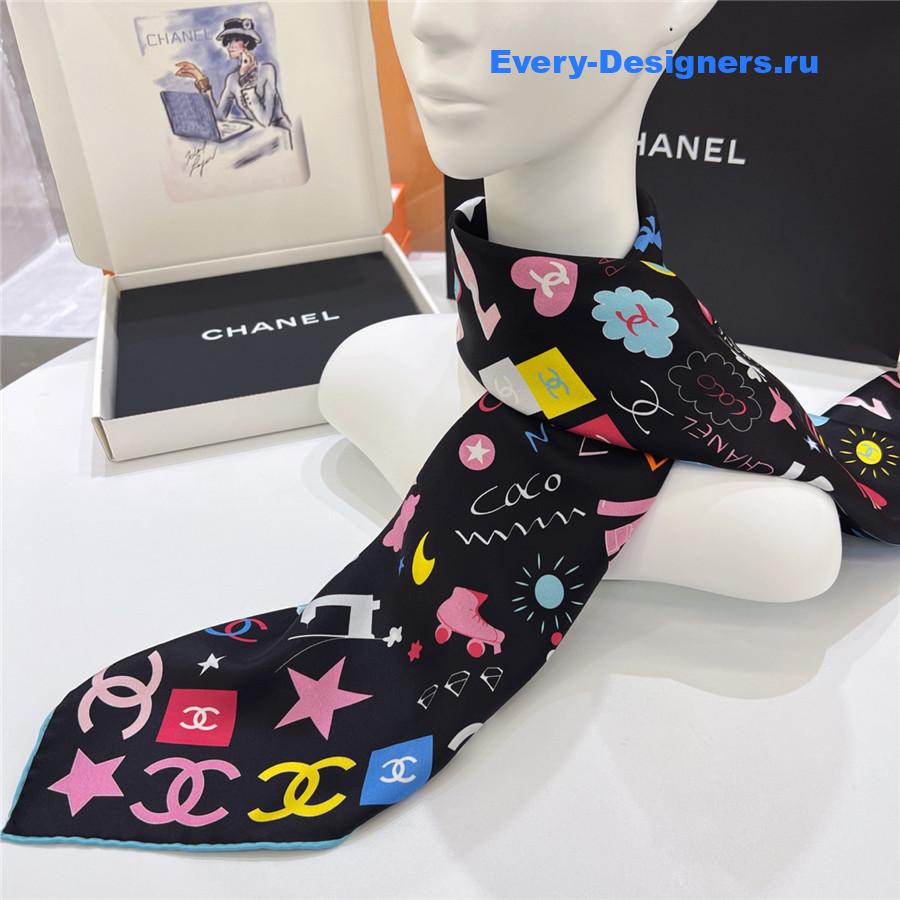 Ch**el cc print silk scarf