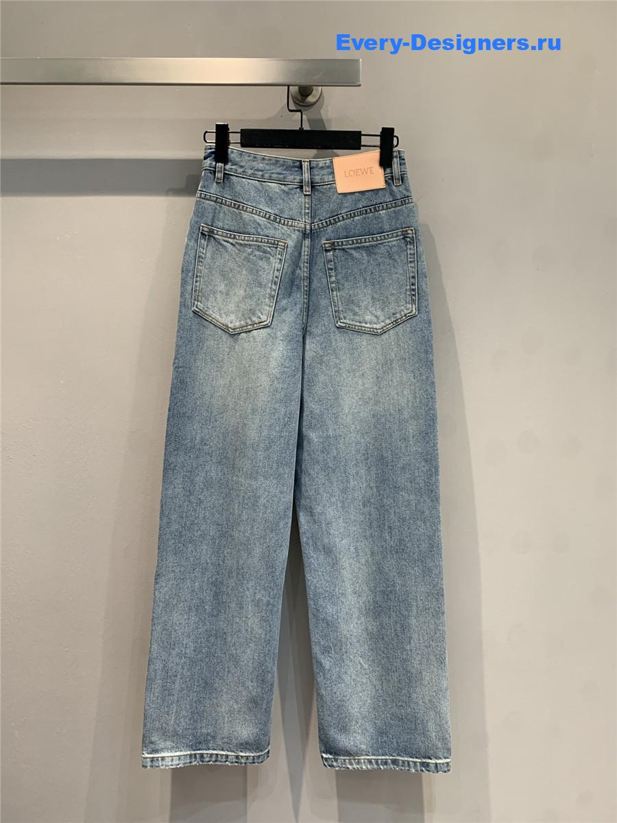 L0ew* light blue anagram jeans