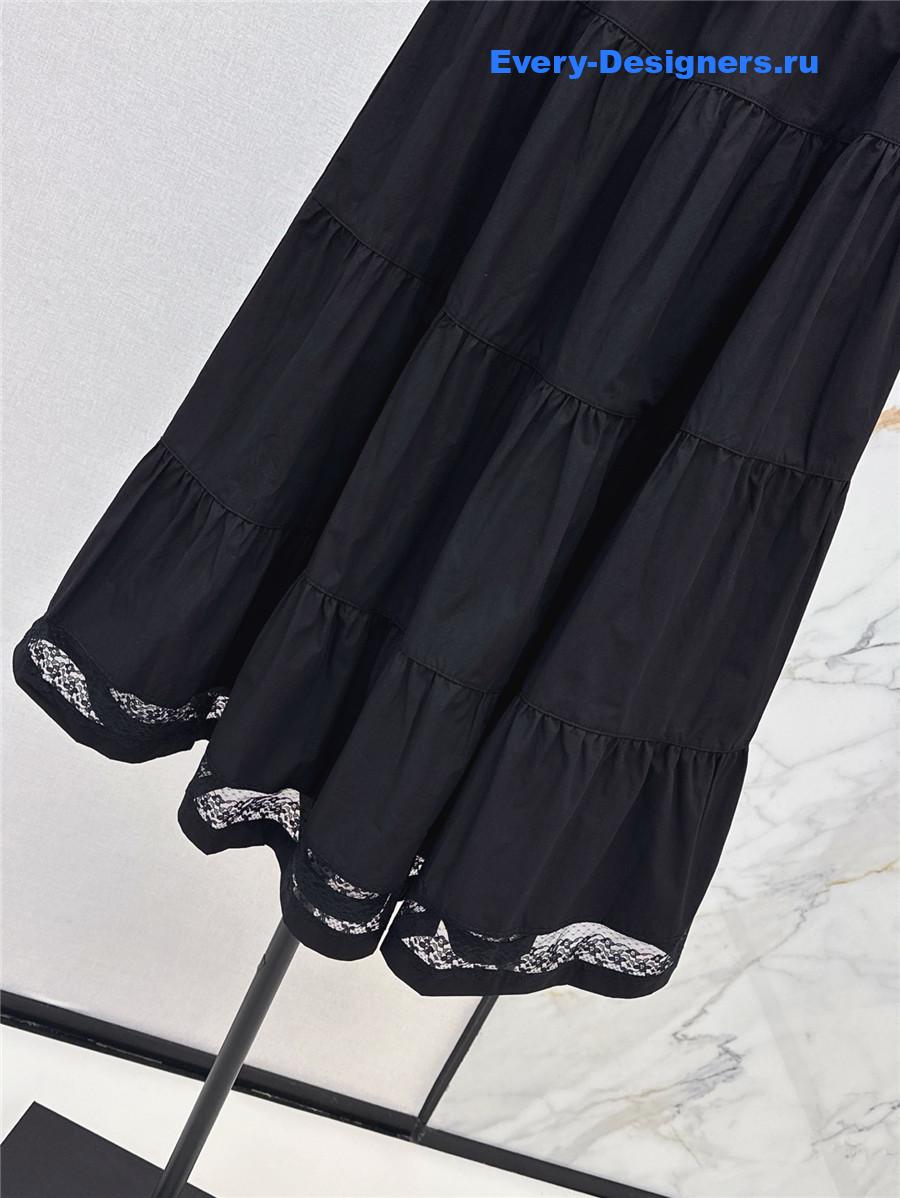 Miu Miu Black Lace Patchwork Skirt