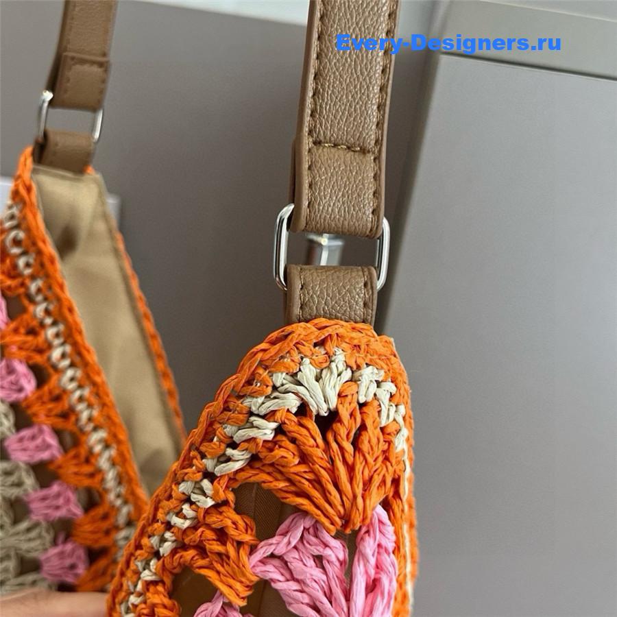 Miu Miu Pink Straw Crochet Bag