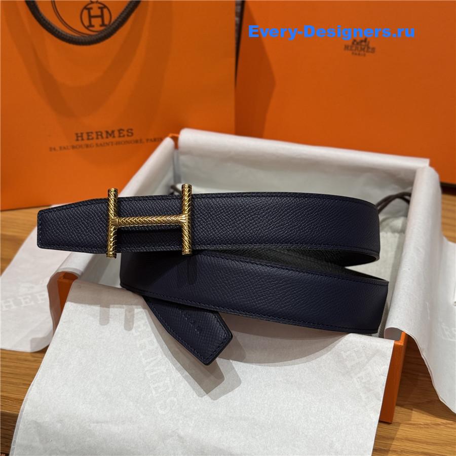 H**me5 hisseo dark blue leather belt