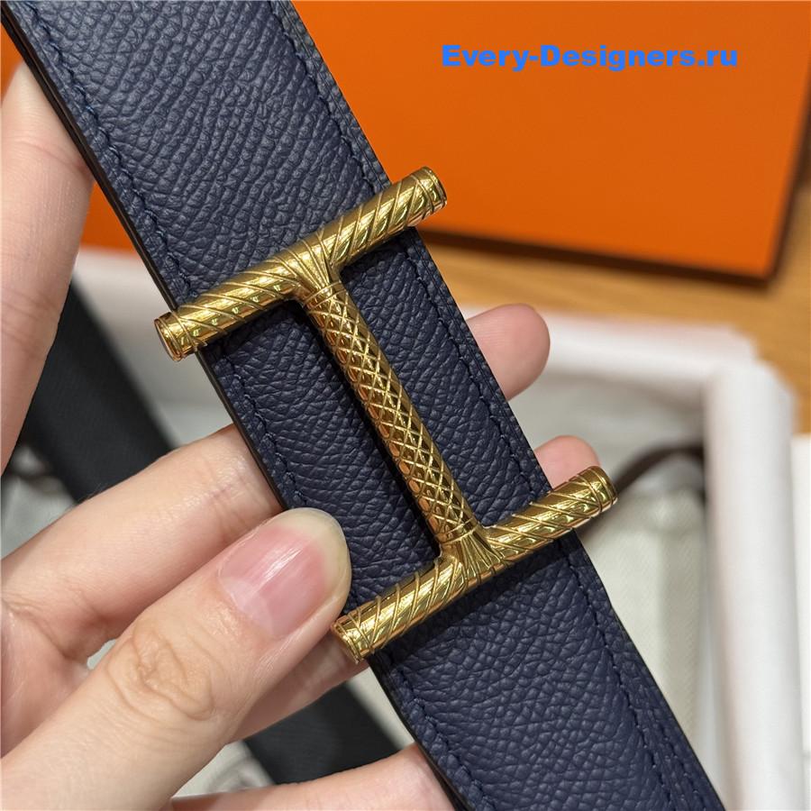 H**me5 hisseo dark blue leather belt