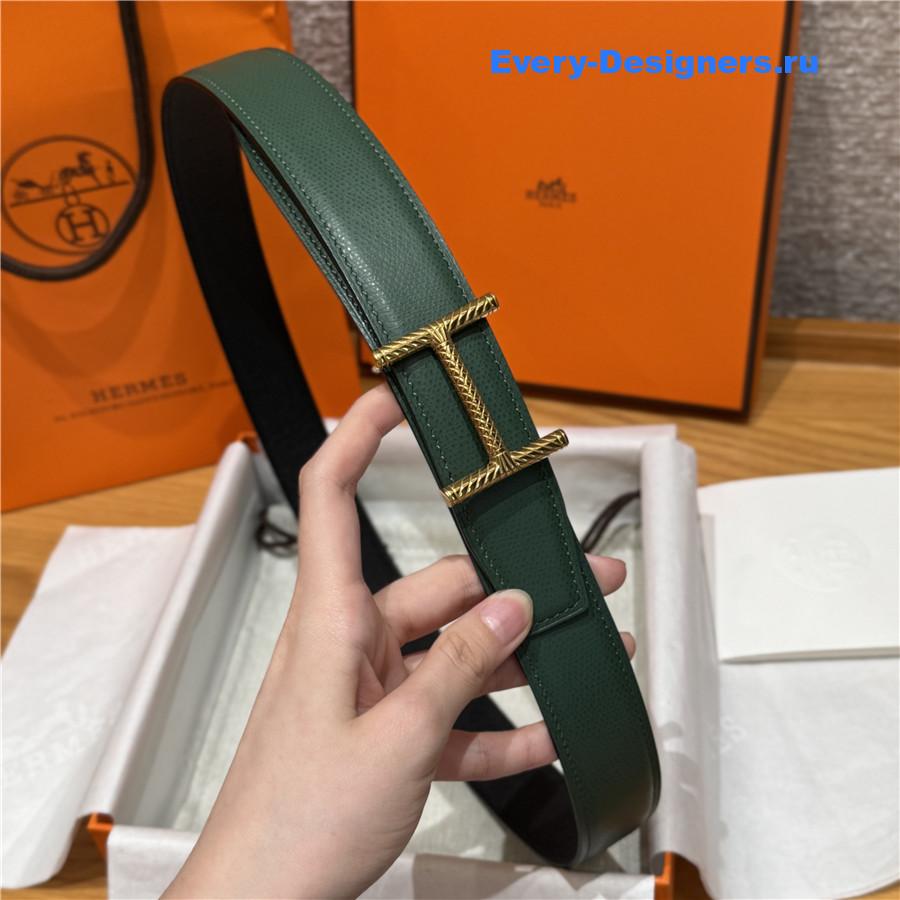 H**me5 hisseo green leather belt