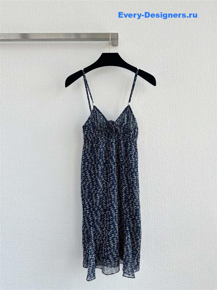 Ch**el cc printed suspender skirt