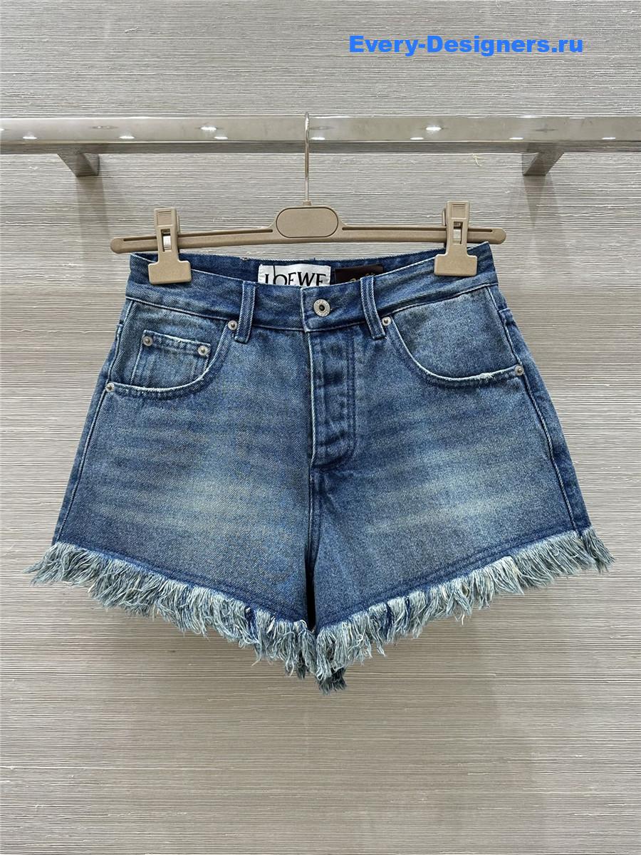 L0ew* pocket logo denim shorts
