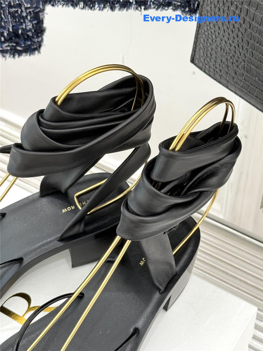 The R0w black leather thong sandals