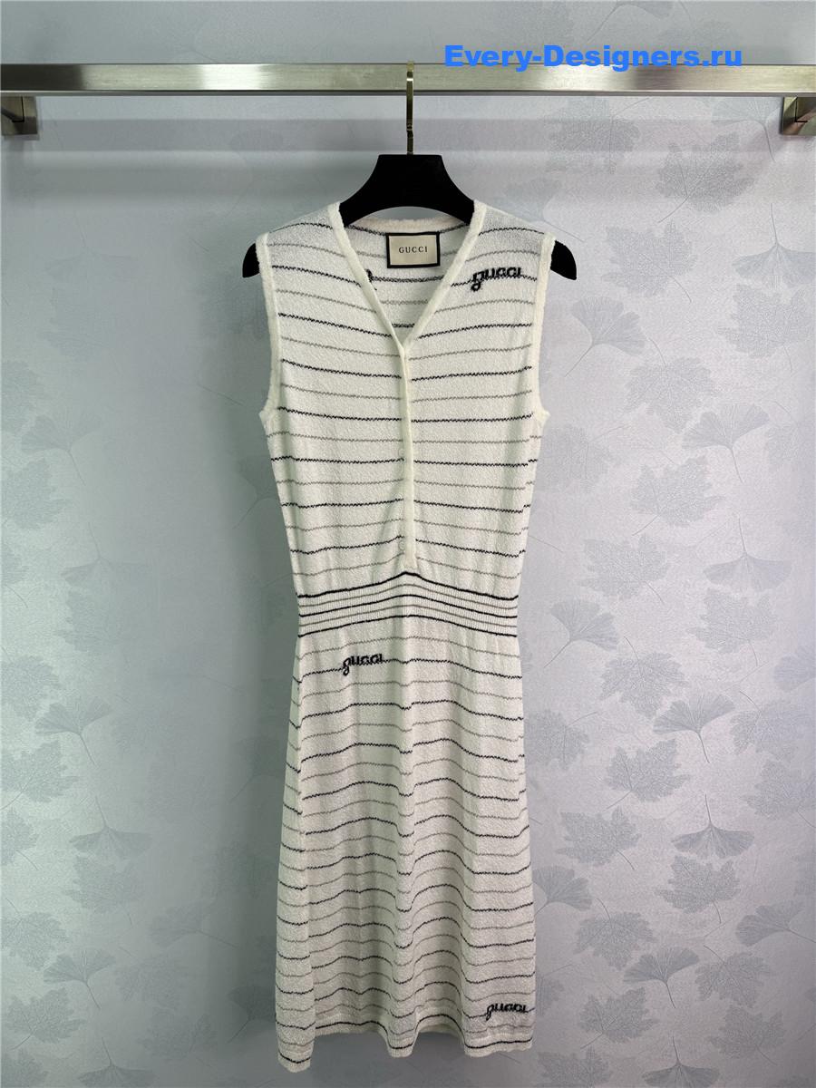 Gvc*1 white striped sleeveless dress