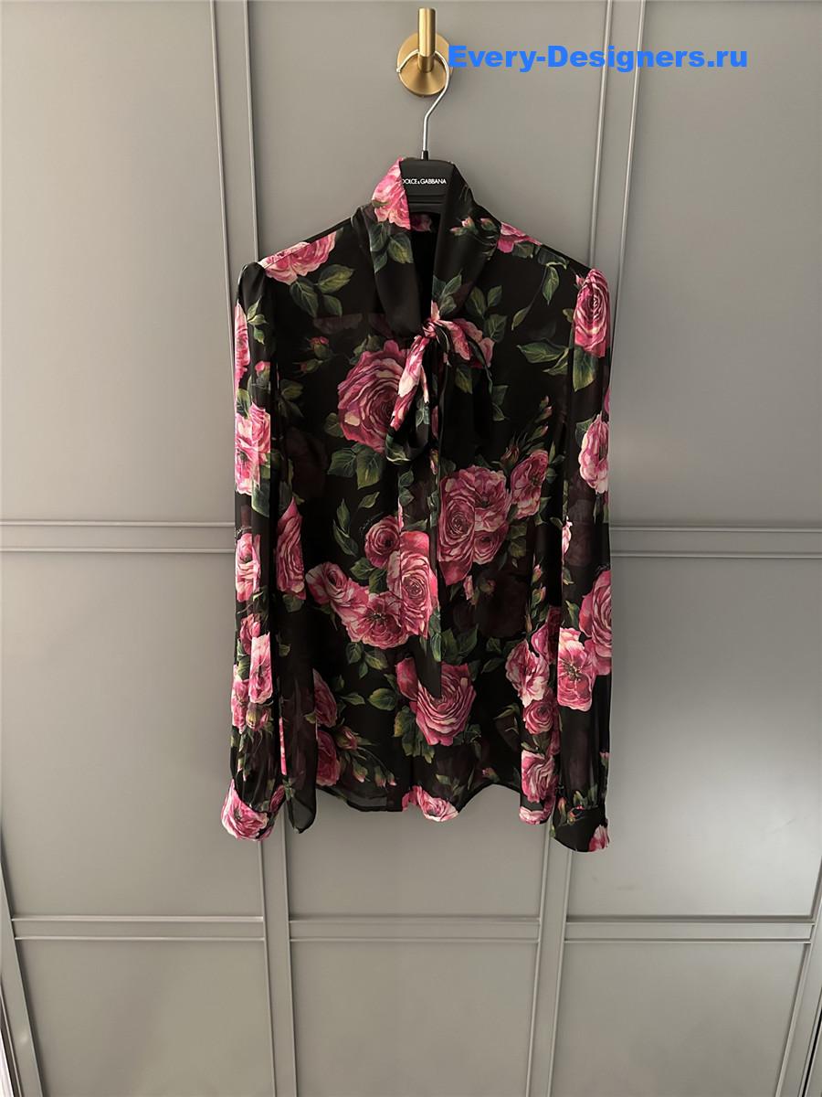 Dolce & Gabbana Rosa Antica Chiffon Wrap Gown