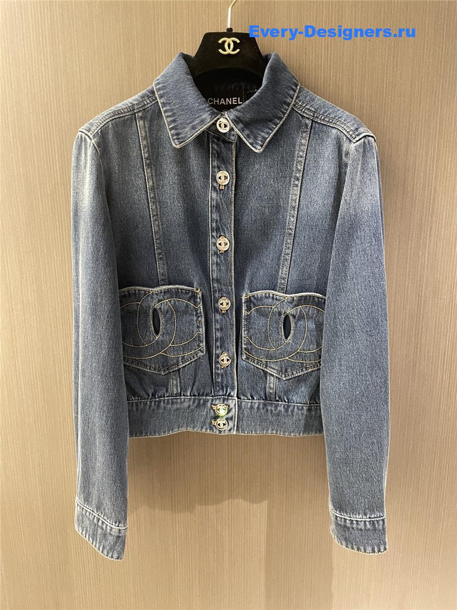Ch**el cc heart denim jacket