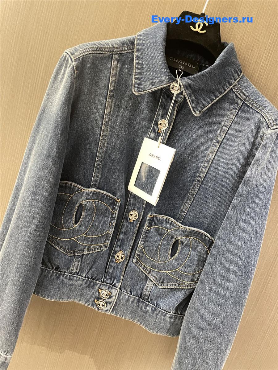 Ch**el cc heart denim jacket