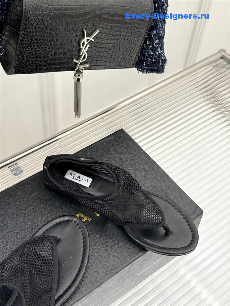 Alaïa Black Flex Mesh Sandals
