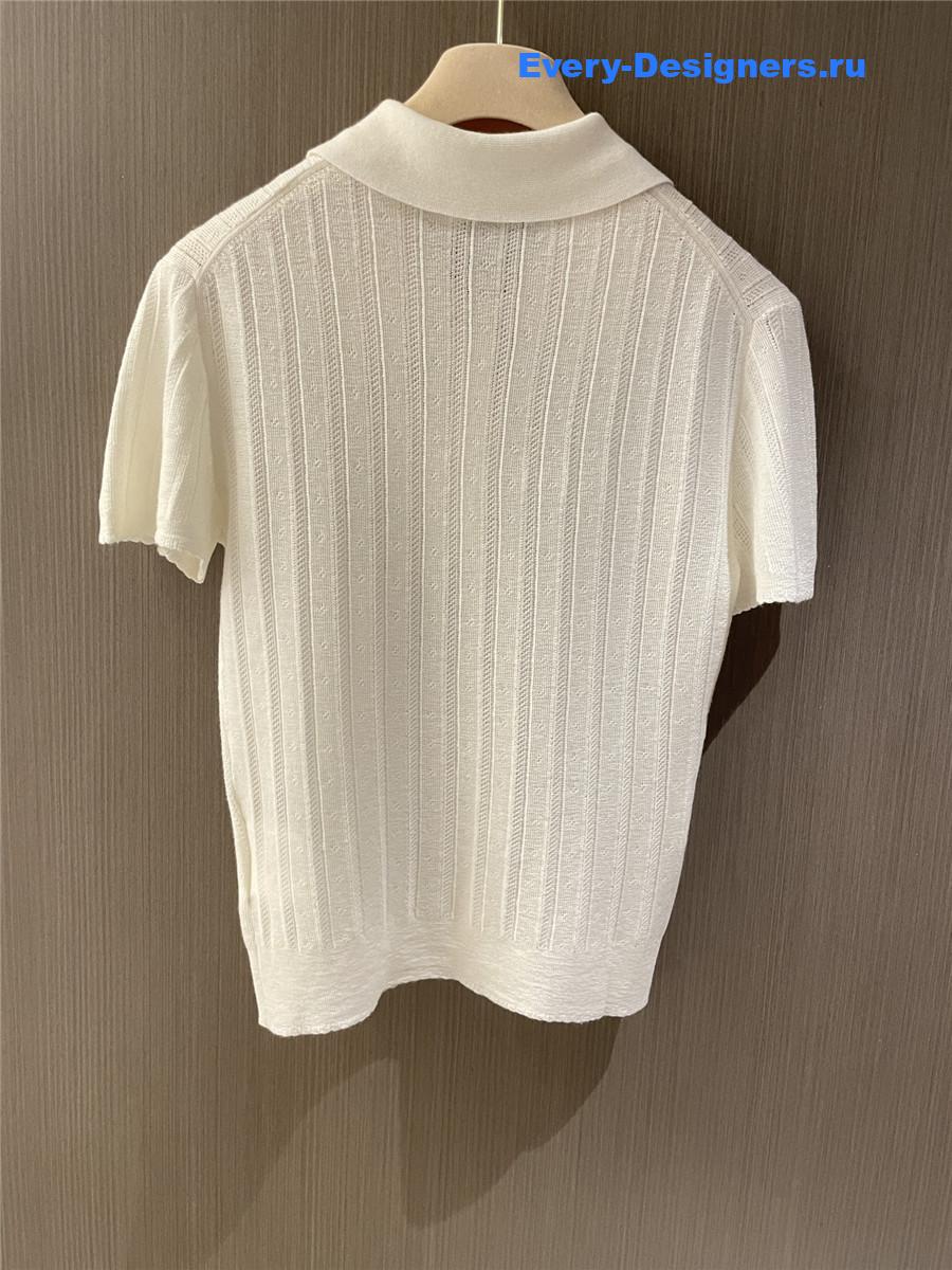 Miu Miu White Cashmere Polo Sweater