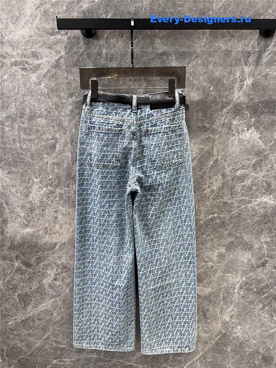 Va1e*ntin0 jacquard denim jeans