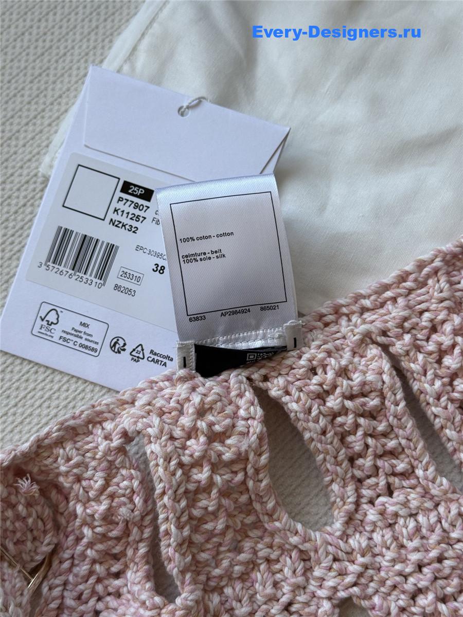 Ch**el pink hollow knit skirt