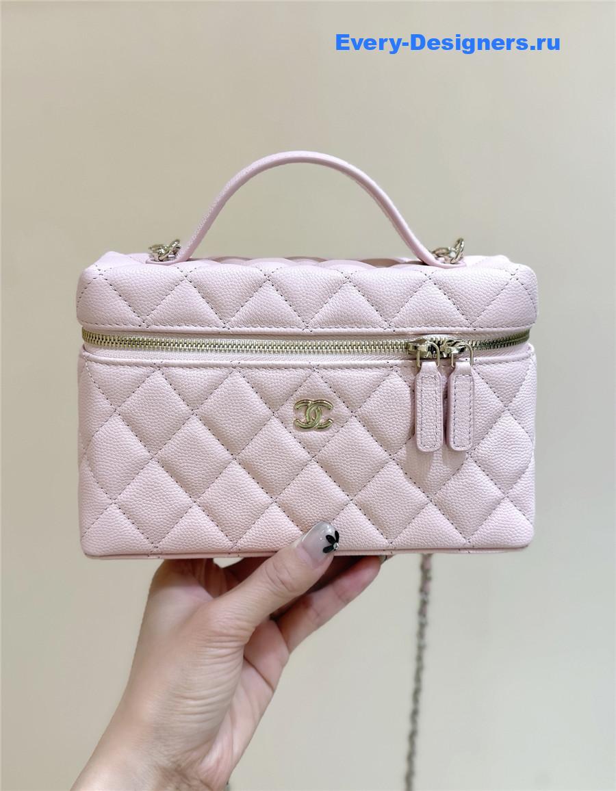 Ch**el light pink quilted clutch