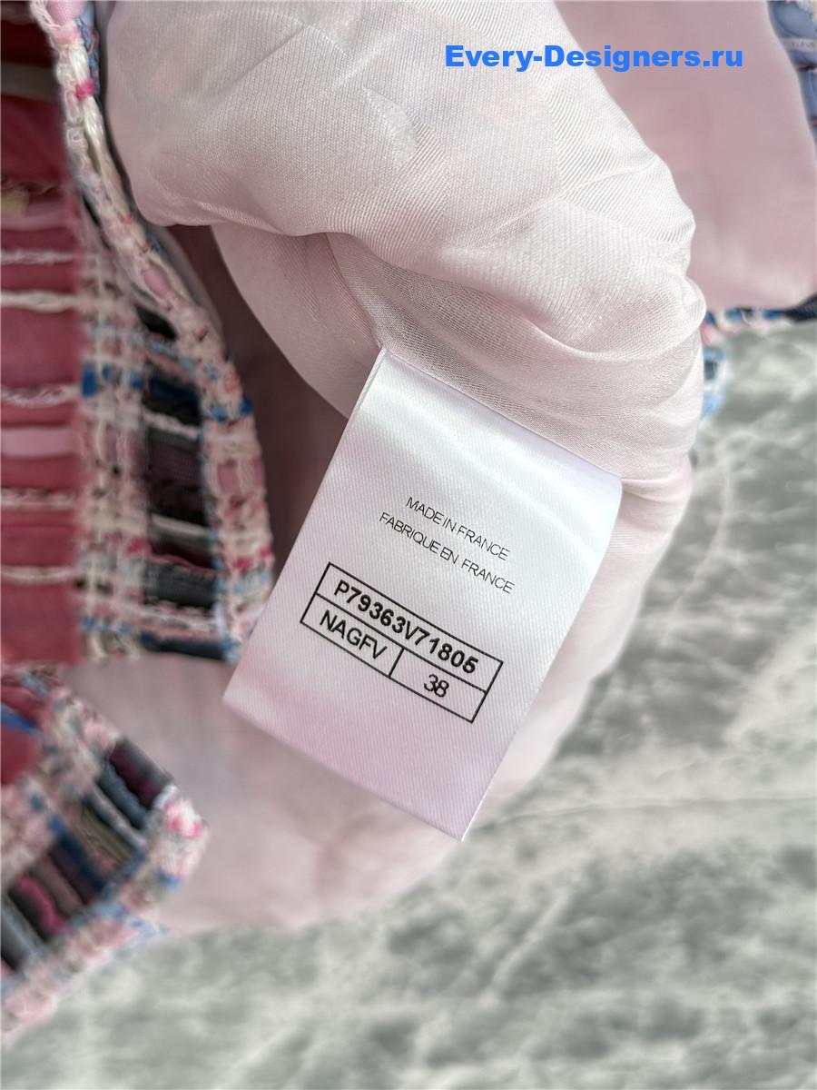 Ch**el pink cotton & silk tweed vest