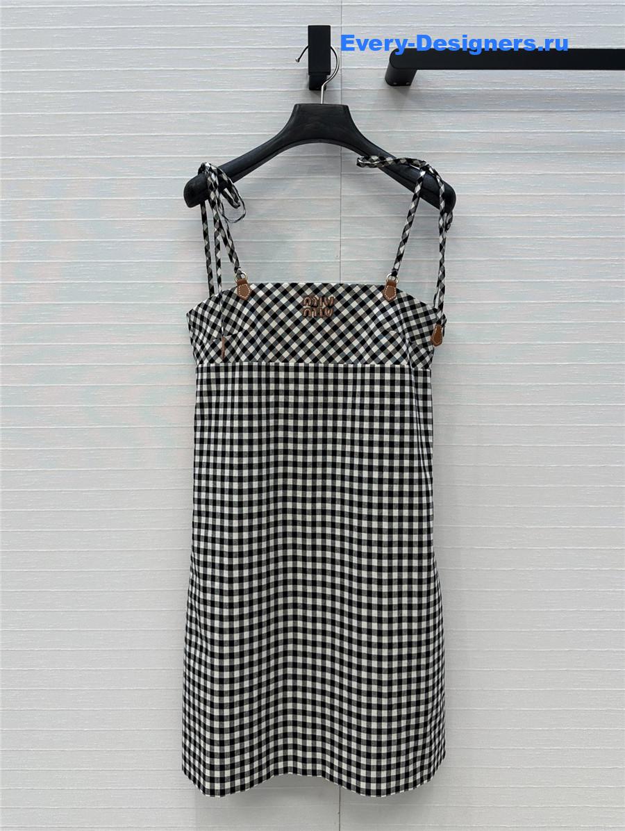 Miu Miu Gingham Check Mini-Dress