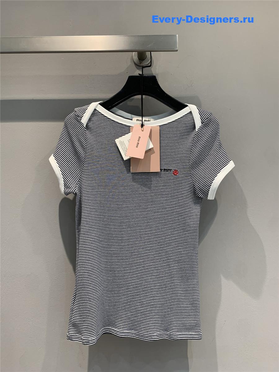 Miu Miu x Petit Bateau Ribbed Tee