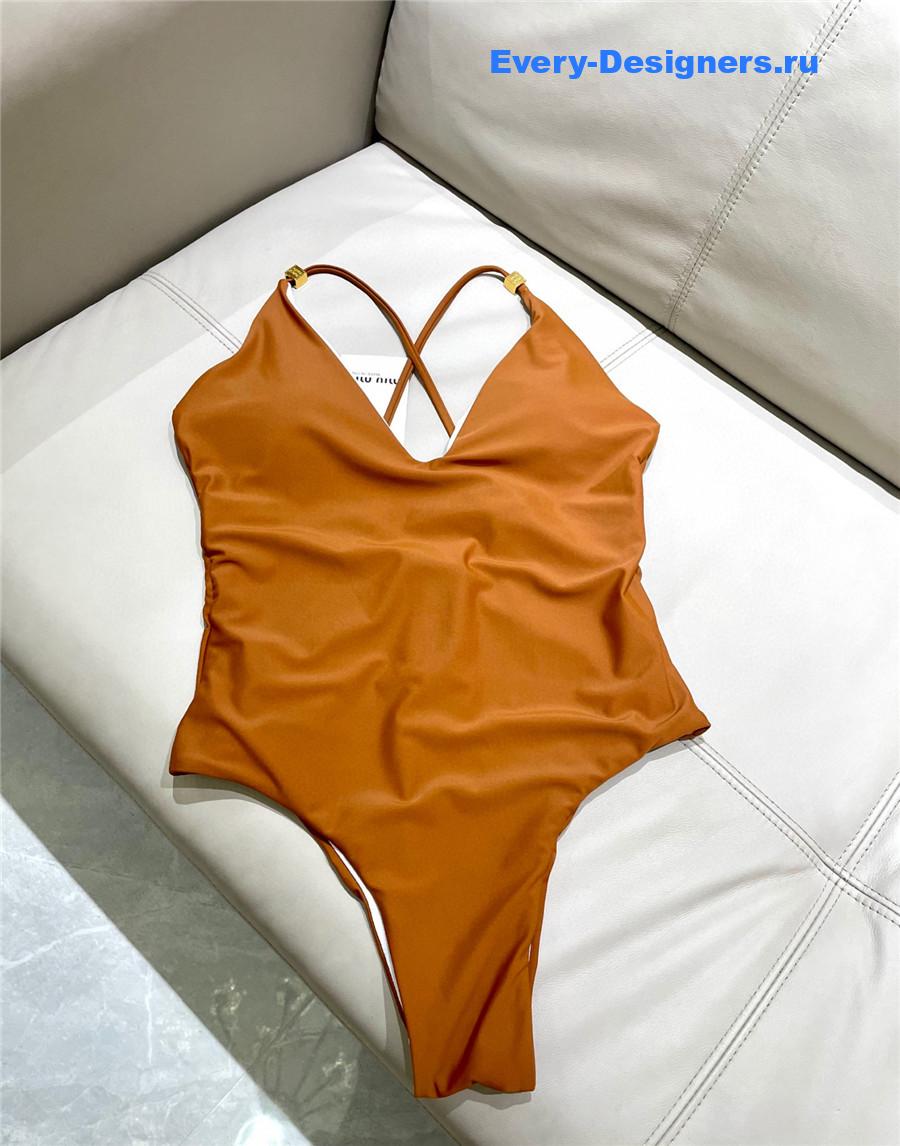 Miu Miu Brown One-Piece Swimsuit